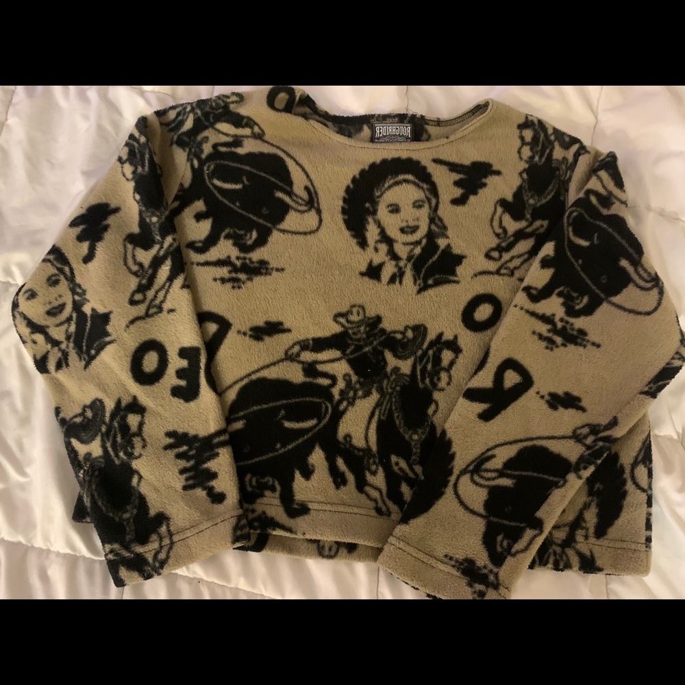 Vintage cropped roughrider long sleeve soft shirt